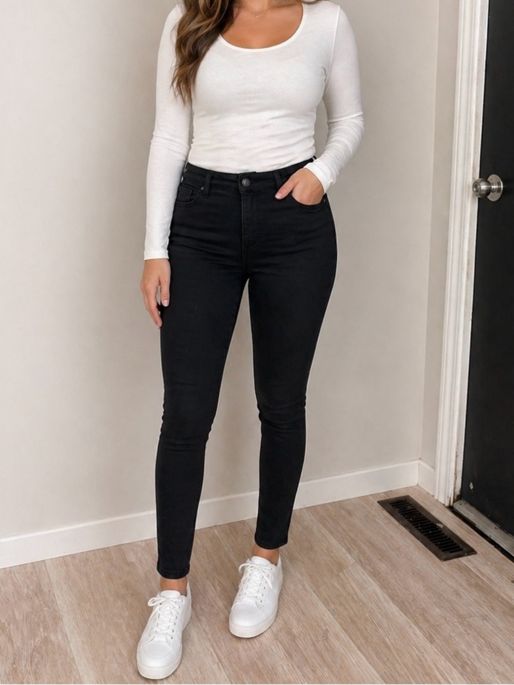 St. John's Bay Black High-Rise Skinny Jeans - Women's